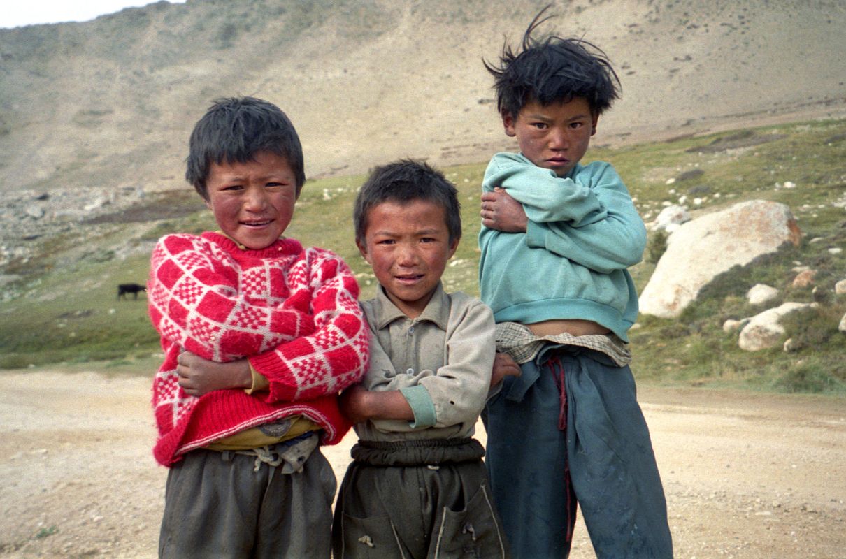 02 Village Children Outside Milarepa Cave Some local village boys ran up the hill to greet us at Milarepa�s Cave near Nyalam in 1998.